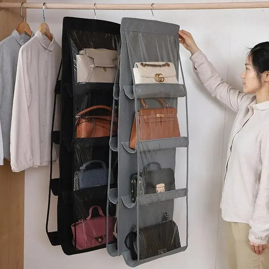 For Wardrobe Closet Transparent Storage Bag Hanging Handbag Organizer Door Wall Clear Sundry Shoe Bag with Hanger Pouch