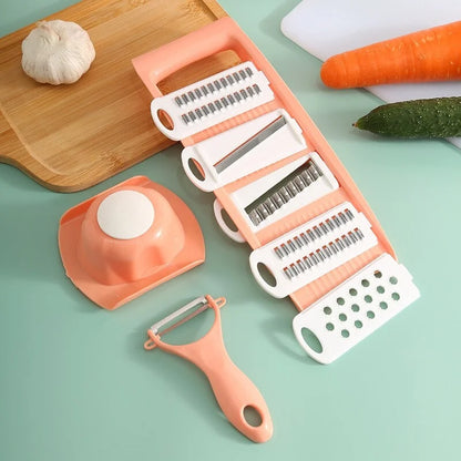 5 In 1 Potato Shredding Hine Slicing Chopper Chopping Vegetable Radish Scraper Rough Planer Multi-Functional Kitchen Tool