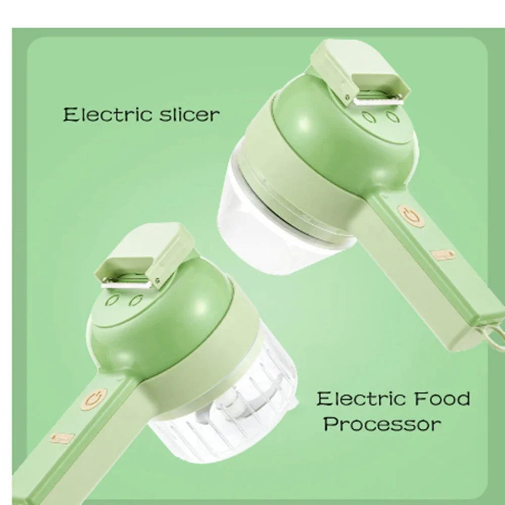 USB Wireless Vegetable Slicer Cutter 4 In 1 Electric Garlic Masher Food Chopper Meat Grinder Machine kitchen Handheld