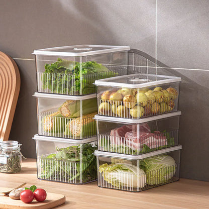 Refrigerator Storage Box Timing Fresh Fridge Organizer Vegetable Fruit Food Storage Containers Pantry Kitchen Organizer