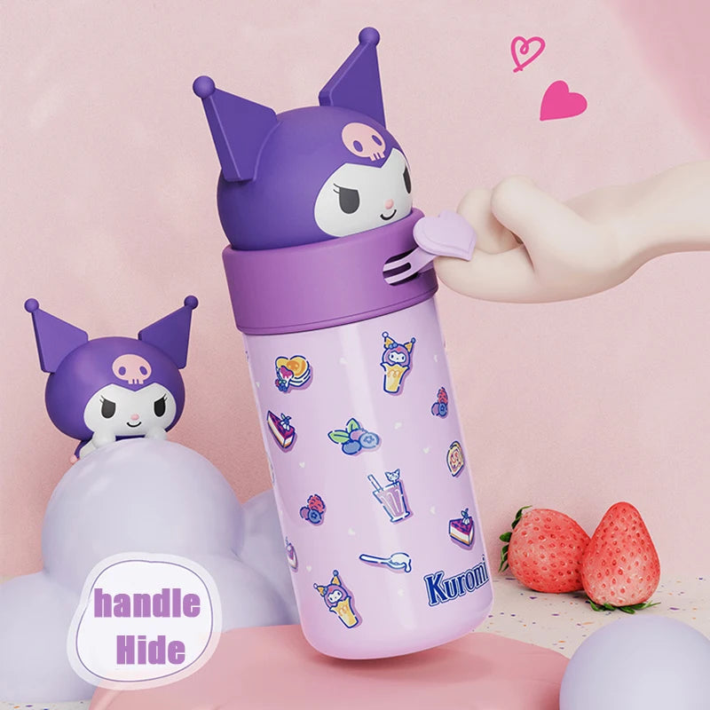 Sanrio Stainless Steel 316 Thermos Kawaii 350ml Hello Kitty Kuromi Cinnamoroll Melody Kids Vacuum Flask Water Bottle Tumbler