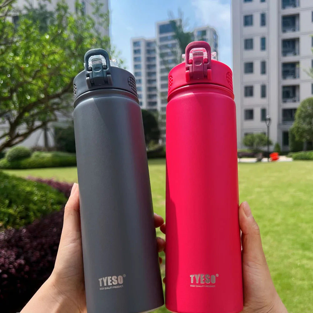 Thermos Bottle with Straw 750ml Stainless Steel Thermal Cup Car Insulated Flask Water Tumbler for Outdoor Sports