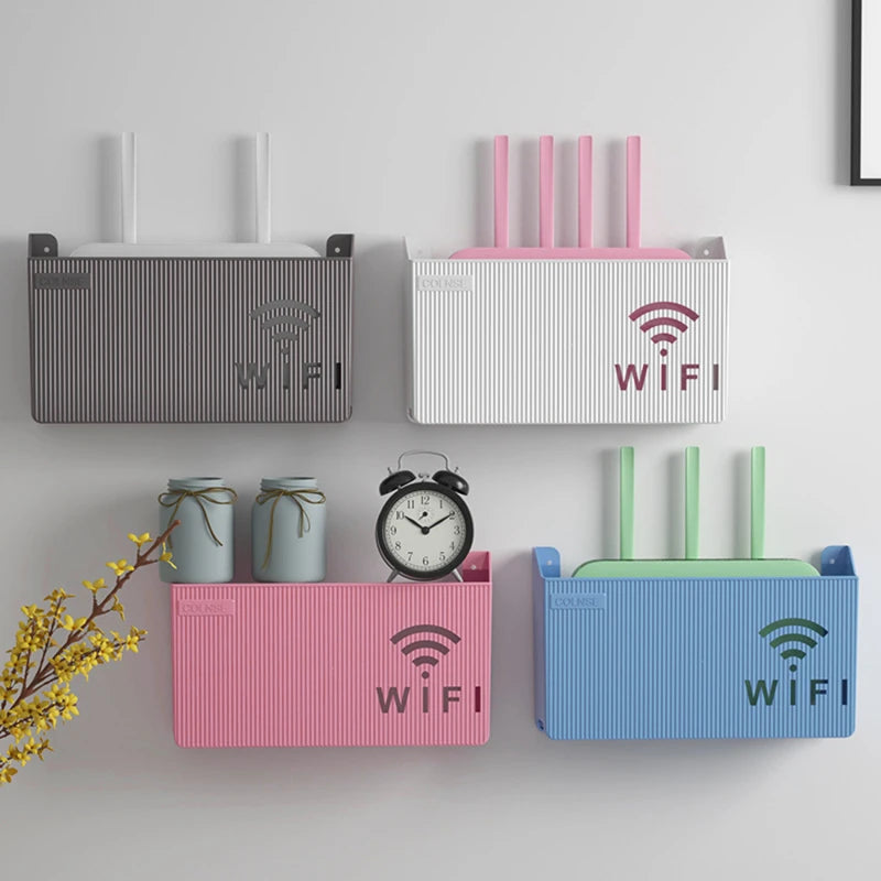 Wireless Wi-Fi Router Shelf Storage Box Wall Hanging ABS Plastic Organizer Box Cable Power Bracelet Organizer Box Home Decor New