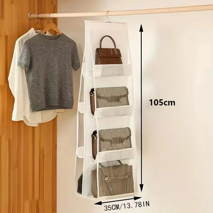 For Wardrobe Closet Transparent Storage Bag Hanging Handbag Organizer Door Wall Clear Sundry Shoe Bag with Hanger Pouch