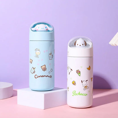 Kawaii Sanrioed Hello Kitty Thermos Cup Cute Cartoon Kids Stainless Steel Cinnamoroll Kuromi My Melody Insulated Tumbler Gift